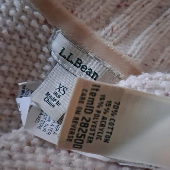 L.L. Bean Oatmeal Color Speckled Chunky Longline Open Cardigan Collar - Size XS - Picture 13 of 13